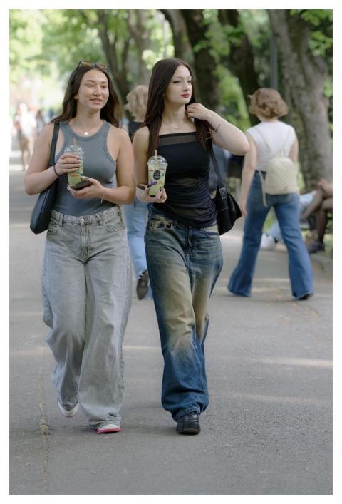 Girls Walking Park Casual