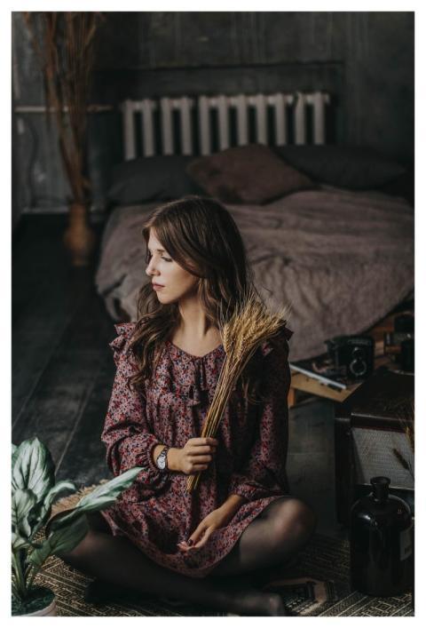 Girl Model Flower Background Woman