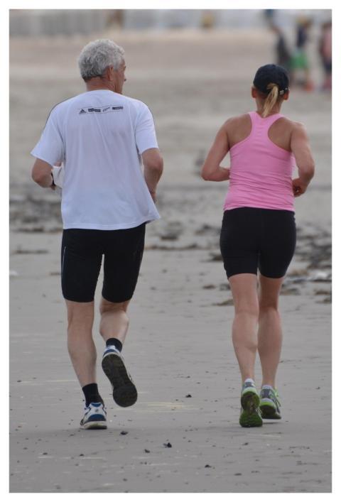 People Jogging Man Woman