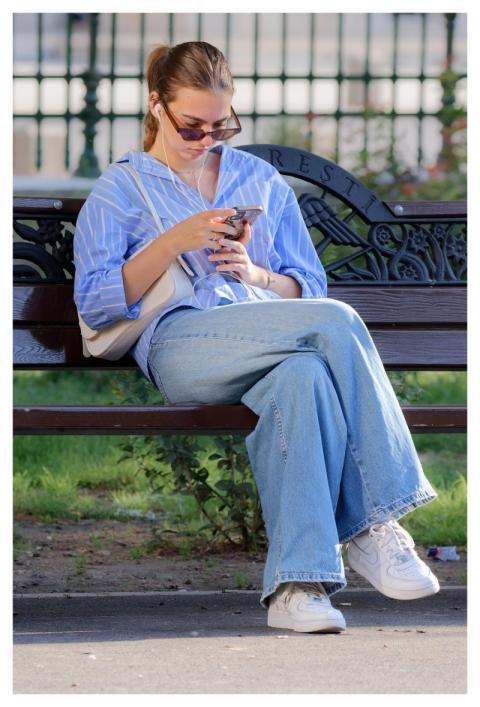 Girl Bench Outdoors Pretty