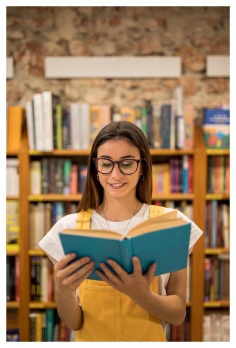 Woman Book Student Library