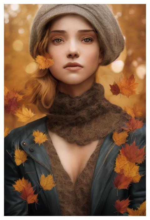 Woman Abstract Foliage Beautiful