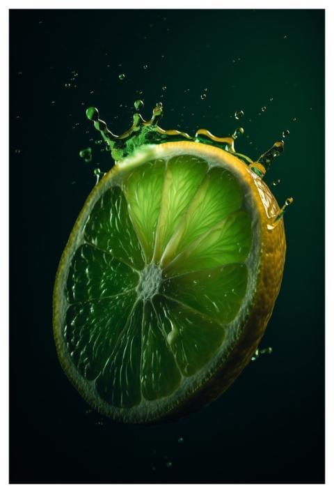 Lemon Artwork Splash Fruit