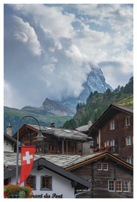 Mountain Village Houses Alps