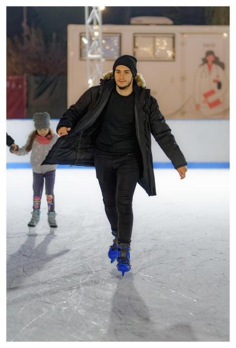 Man Boy Ice Skating Ice