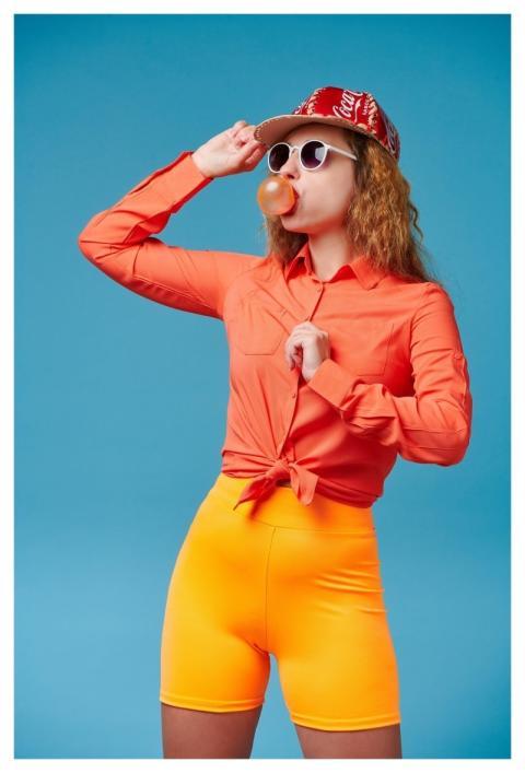 Woman Model Posing Photo Studio