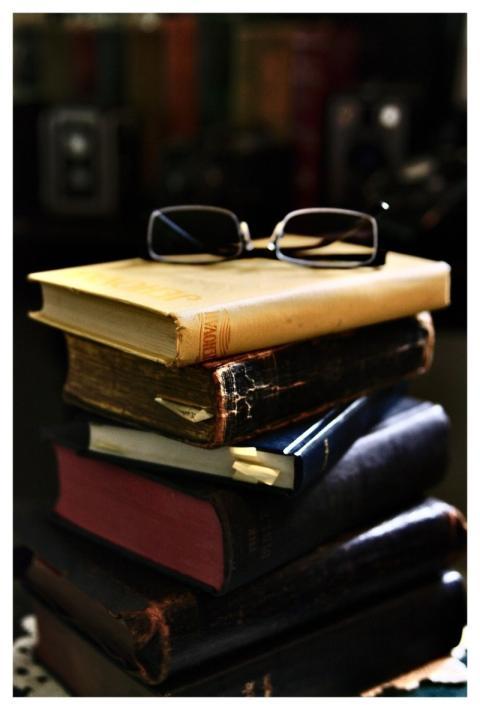 Books Stack Glasses Books Stack