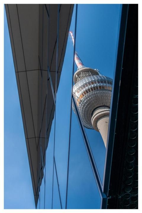 Berlin Television Tower Building Reflection