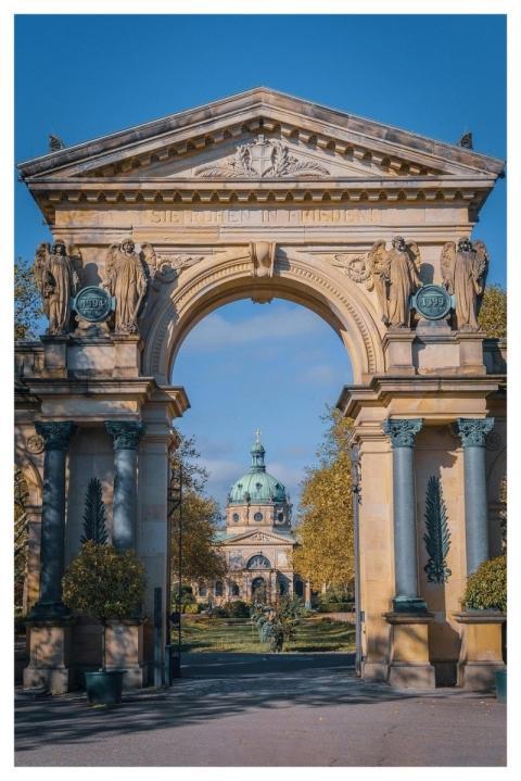 Entrance Gate Main Cemetery Freiburg Building