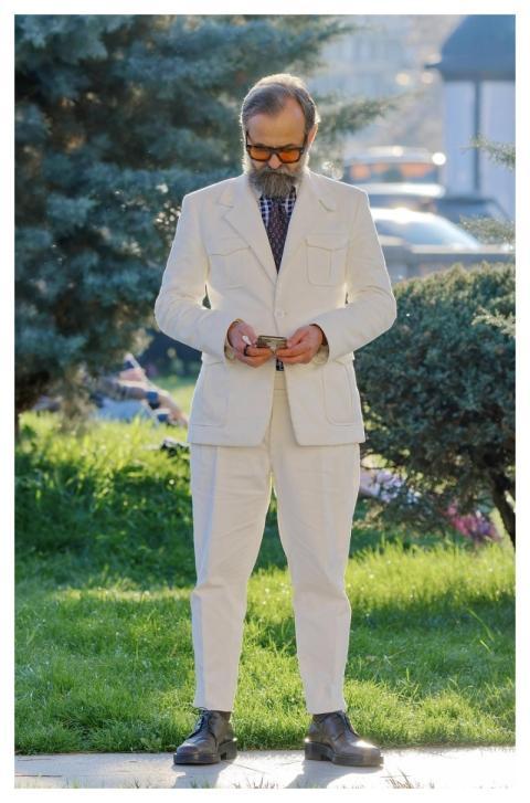 Old Man Costume White Fashion