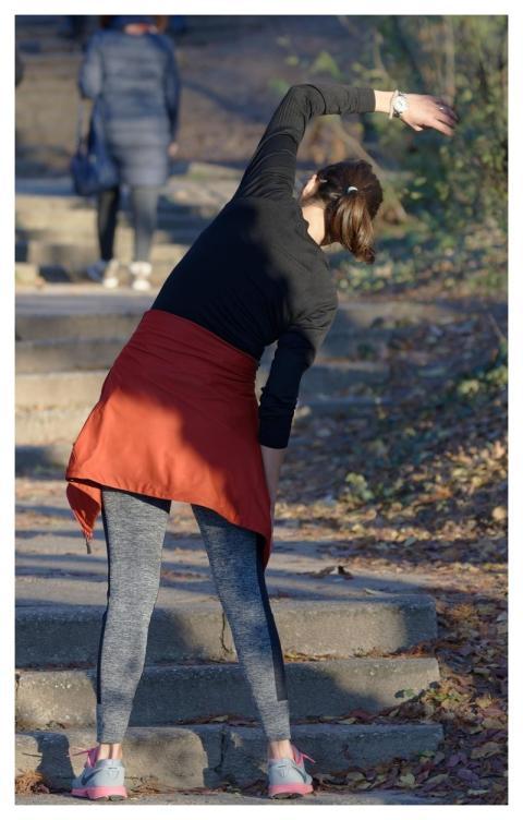 Woman Reaching Out Fitness Outdoor