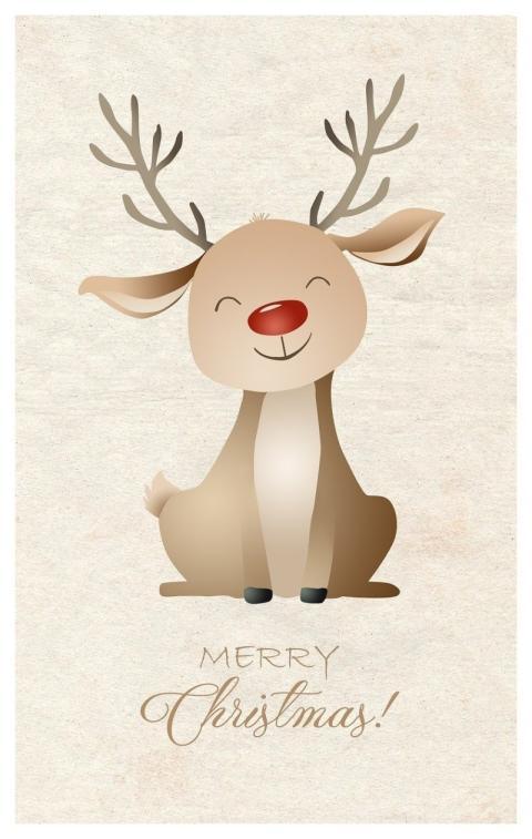 Moose Reindeer Cute Christmas Motif