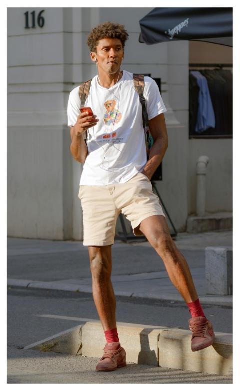 Man Smartphone Casual Standing