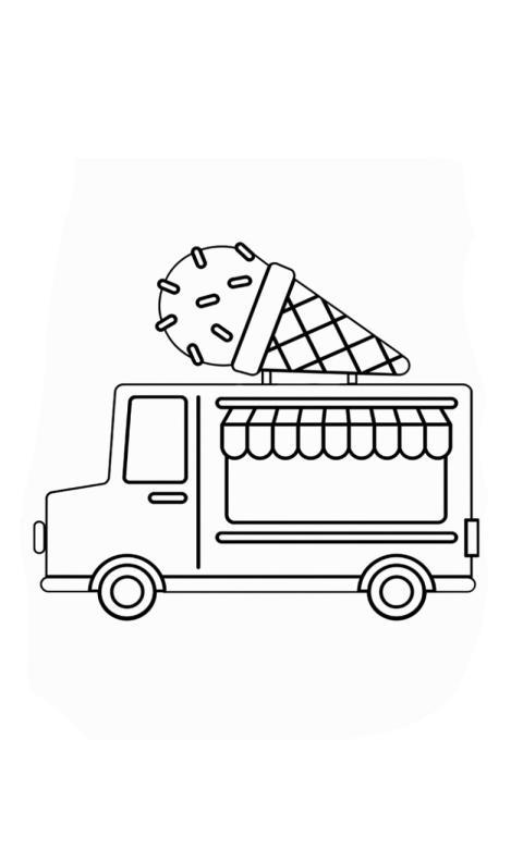 Coloring Pages Ice Cream Coloring Dessert Car Wall