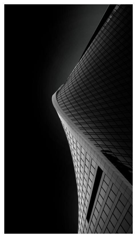 Skyscraper City Night Bw