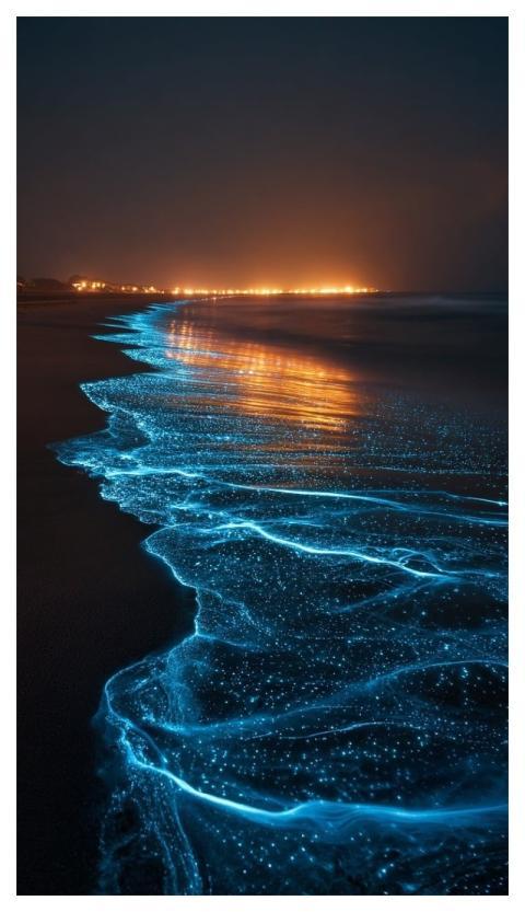 Bioluminescent Beach Blue Nigh