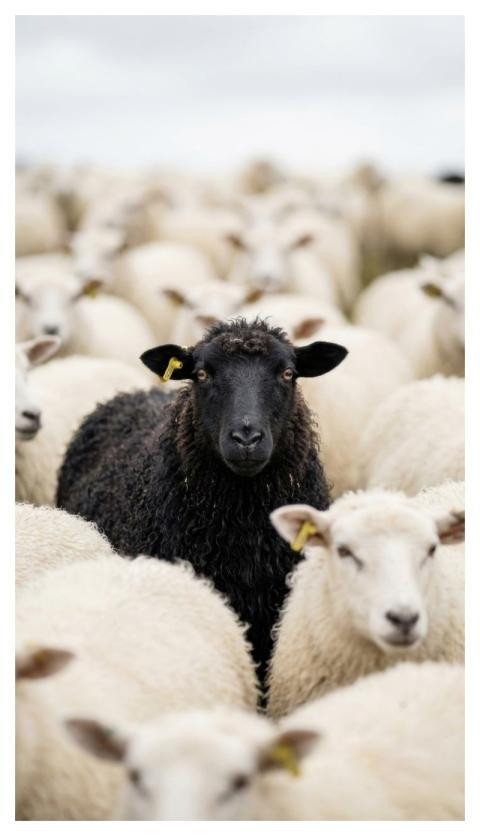 Sheep Flock Black Sheep White Sheep