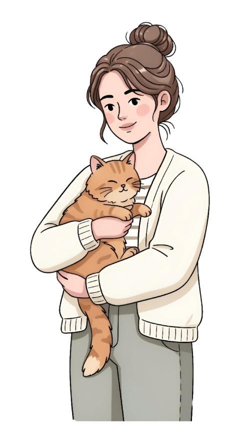 Woman Cat Love Heart