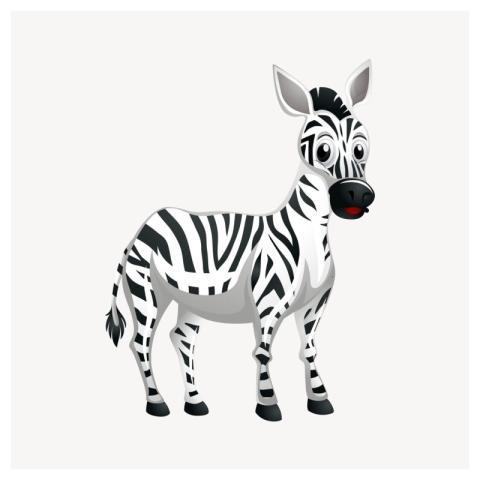 Zebra cartoon clipart, animal illustration