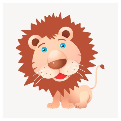 Smiling lion sticker, cartoon animal