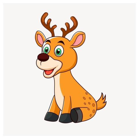 Cute dear clipart, animal cartoon