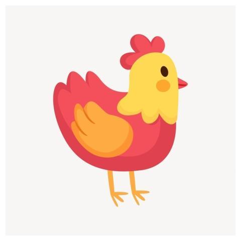 Chicken clipart, animal illustration vector
