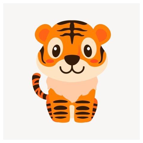 Tiger clipart, animal illustration vector