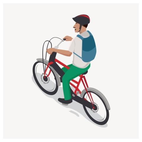 Man riding bicycle clipart, lifestyle