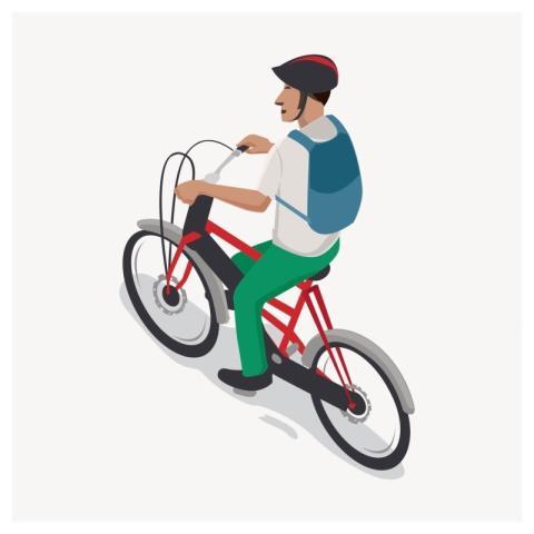 Man riding bicycle clipart, lifestyle