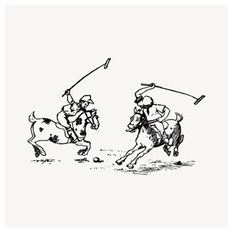 Polo sports clipart, vintage hand