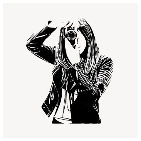 Woman photographer sticker, lifestyle illustration