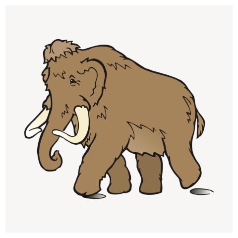 Mammoth clipart, extinct animal illustration