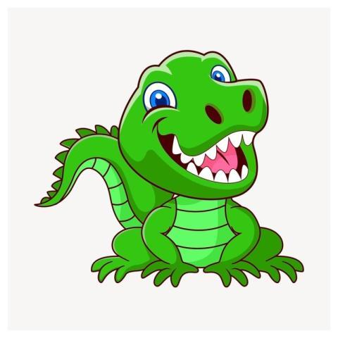 Smiling crocodile clipart, animal cartoon