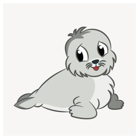 Baby seal clipart, animal illustration