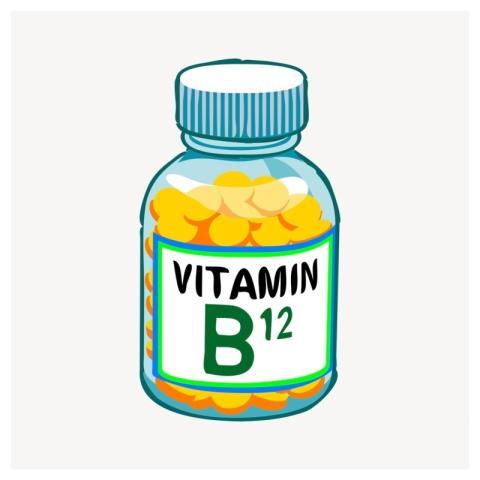 Vitamin B bottle clipart, health