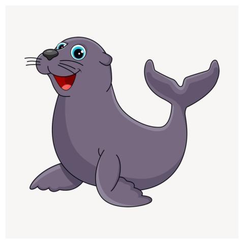 Happy sea lion clipart, animal