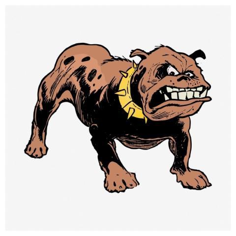 Angry bulldog clipart, animal vintage