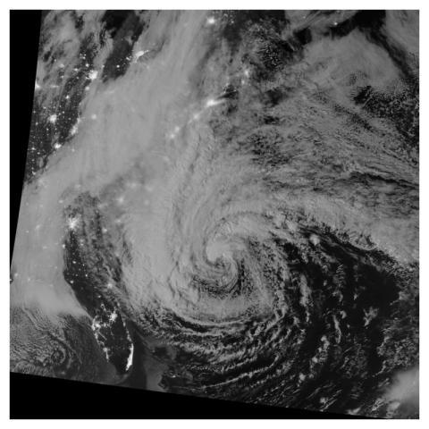 Hurricane Sandy Viewed in the Dark of Night