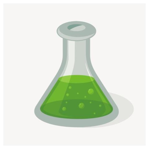 Laboratory flask clipart, education illustration
