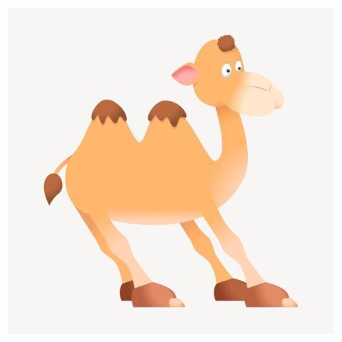 Camel sticker, cartoon animal illustration