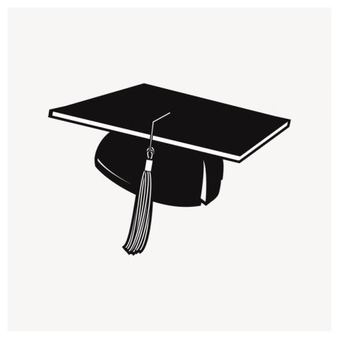 Graduation hat clipart, education illustration