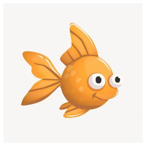 Goldfish clipart, animal illustration vector
