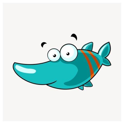 Cartoon fish clipart, sea animal