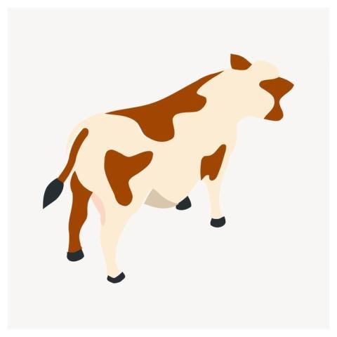 Cow clipart, farm animal illustration