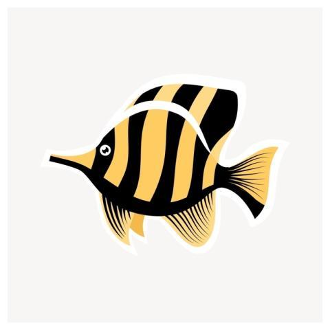 Fish clipart, animal illustration vector