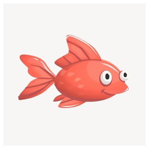 Red fish clipart, animal illustration