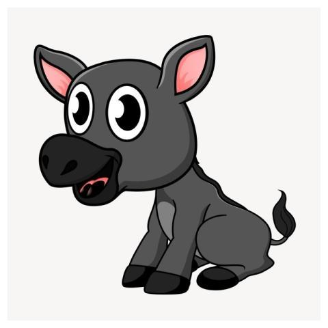 Little donkey clipart, animal cartoon