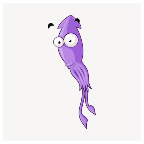 Cartoon squid clipart, sea animal