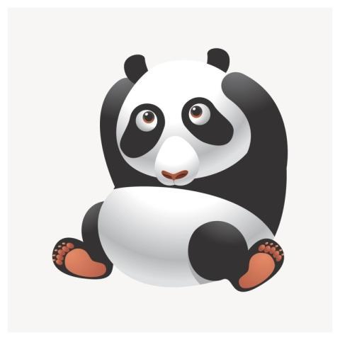 Panda sticker, cartoon animal illustration