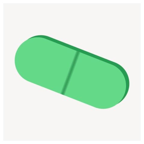 Green pill clipart, health illustration